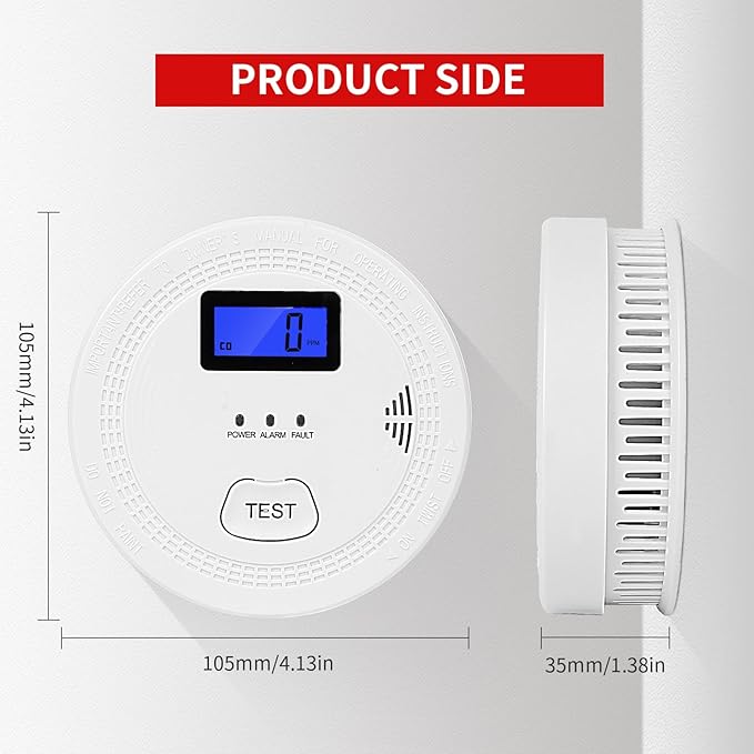 🛑 2-in-1 Carbon Monoxide & Smoke Detector – Double the Safety, One Powerful Device! 🔥💨