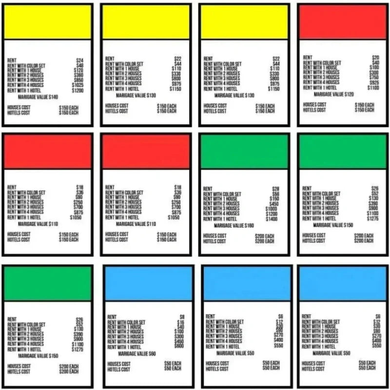 Adult version of Monopoly game